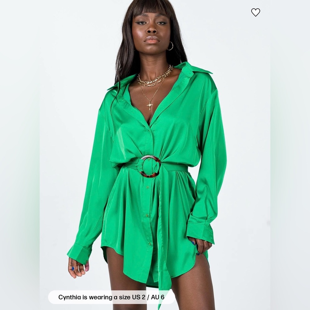 Princess Polly Teal Belted Shirt Dress